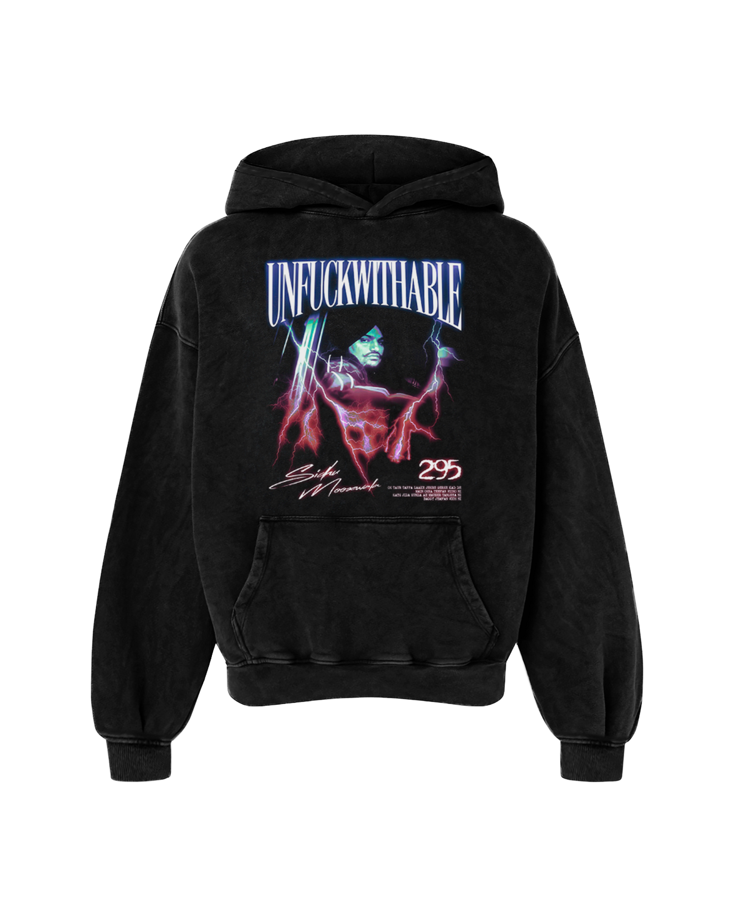 UNFUCKWITHABLE OVERSIZED FADED HOODIE BLACK