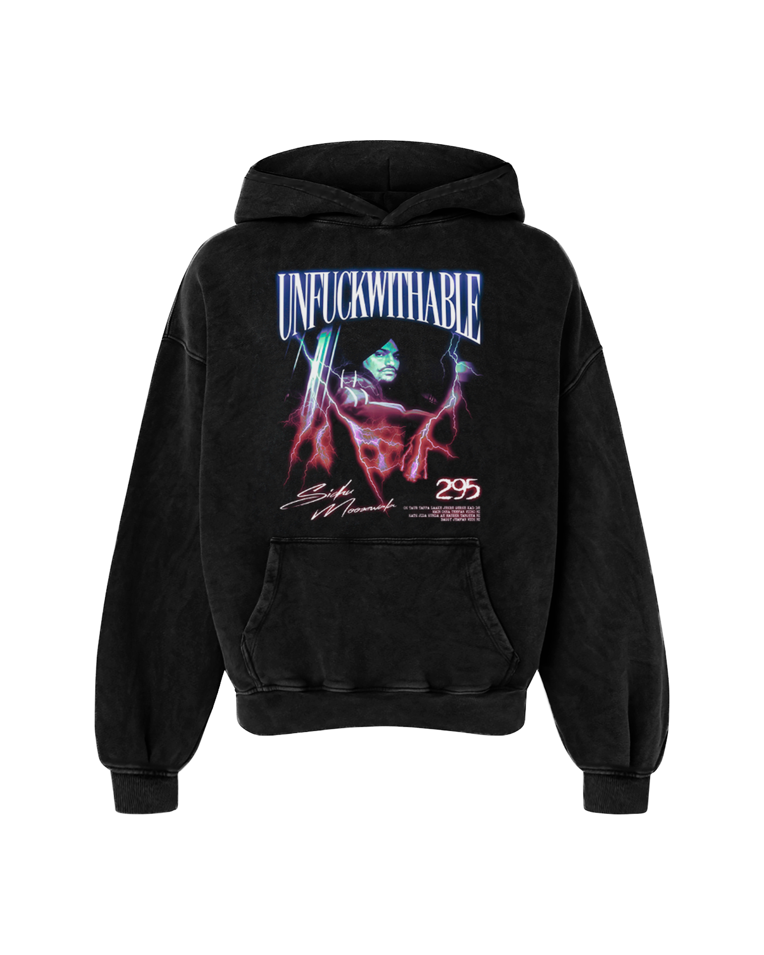 UNFUCKWITHABLE OVERSIZED FADED HOODIE BLACK