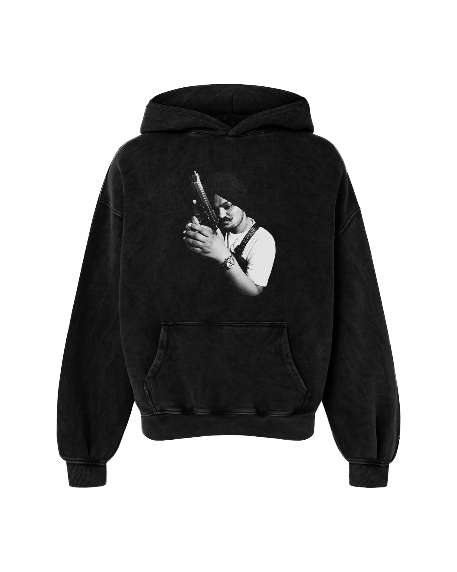 THE GOAT OVERSIZED FADED HOODIE BLACK