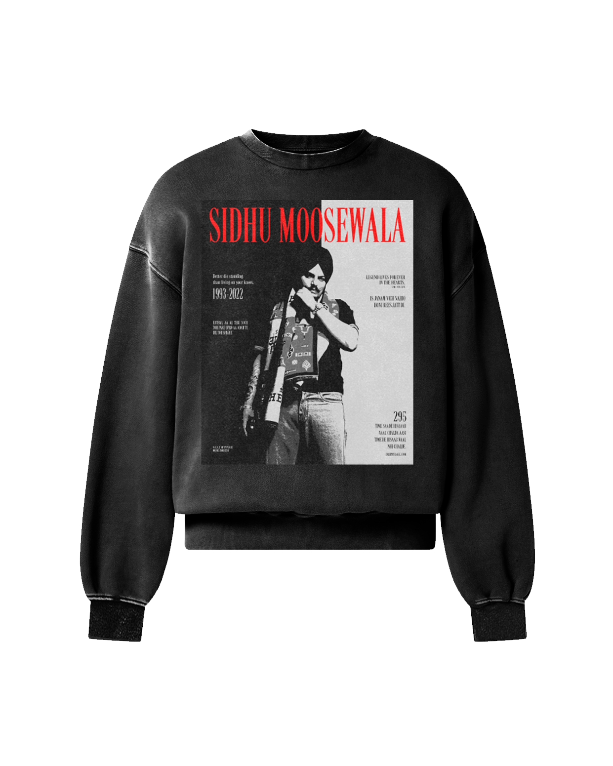 SIDHU X SCARFACE OVERSIZED FADED SWEATSHIRT