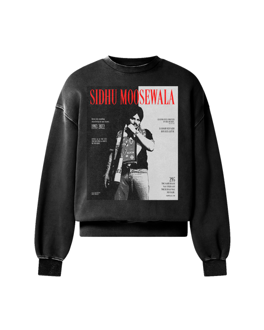 SIDHU X SCARFACE OVERSIZED FADED SWEATSHIRT