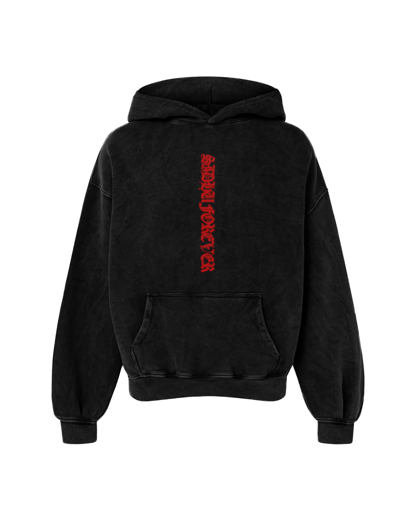 SIDHU FOREVER OVERSIZED FADED HOODIE BLACK