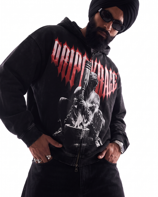 FLOWERS 1699 FADED ZIP-UP HOODIE