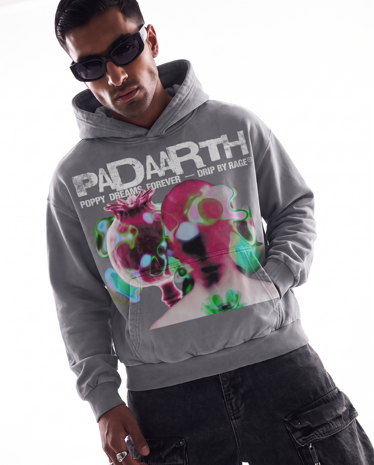 POPPY DREAMS BOXY WASHED HOODIE
