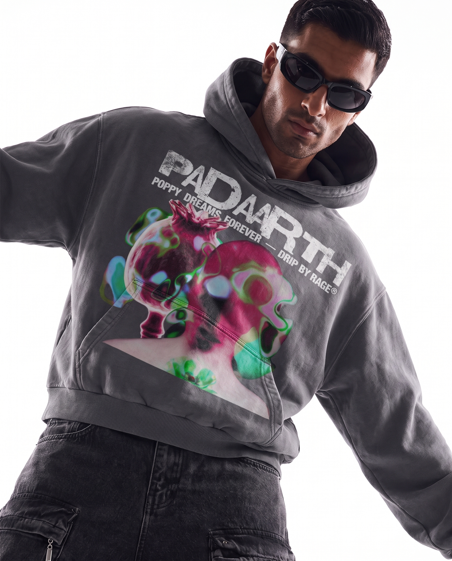 POPPY DREAMS BOXY WASHED HOODIE