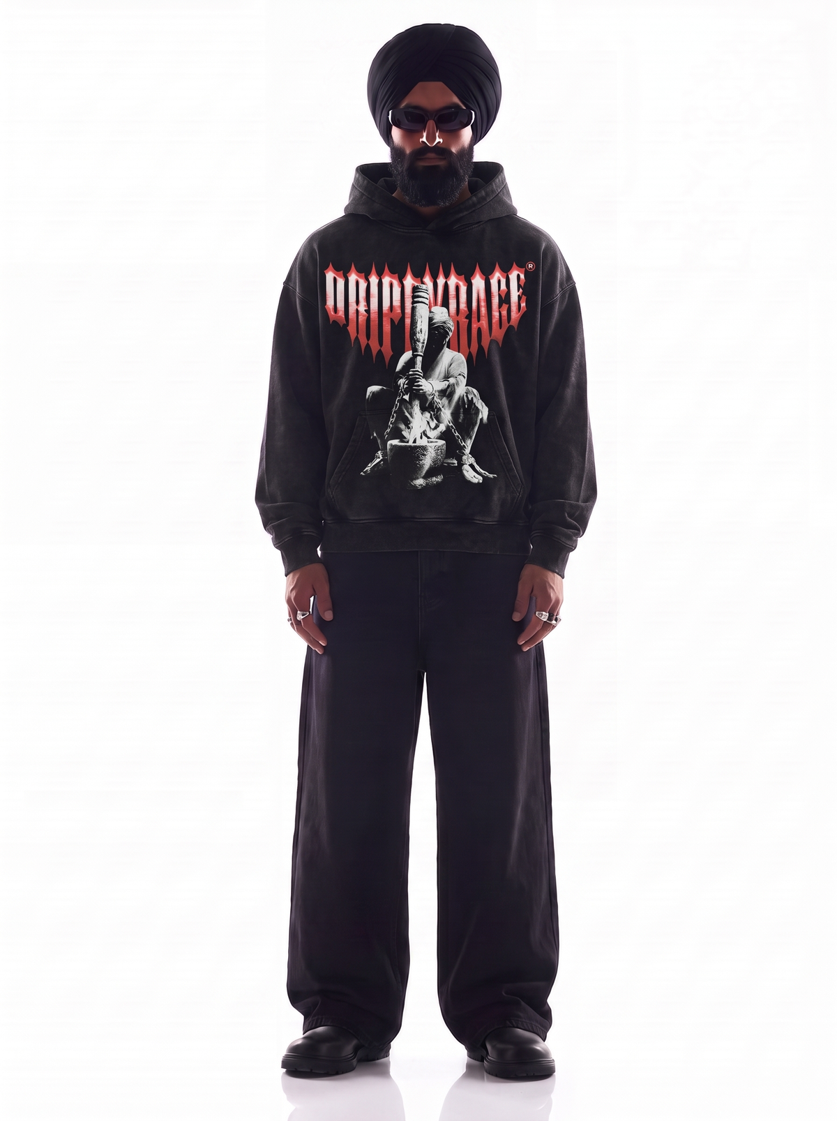FLOWER 1699 FADED ZIP-UP HOODIE