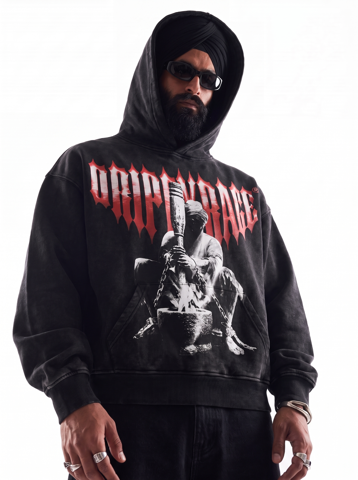 FLOWER 1699 FADED ZIP-UP HOODIE