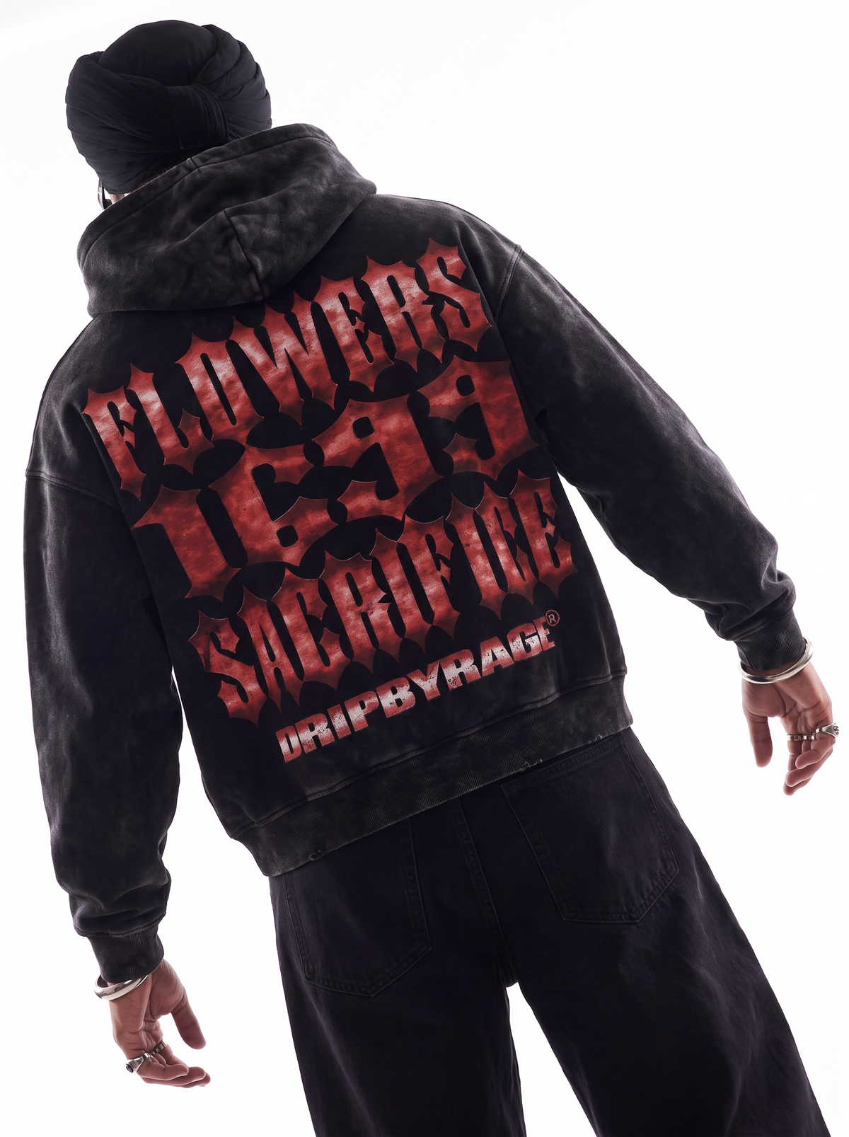 FLOWER 1699 FADED ZIP-UP HOODIE
