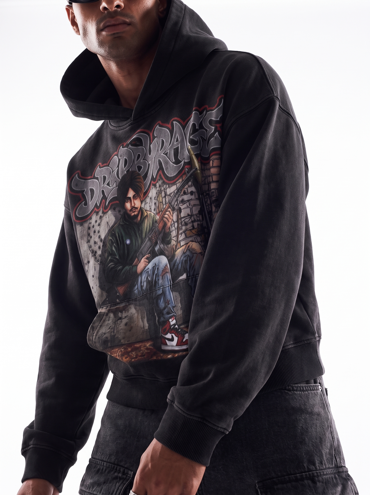 REBEL STORM WASHED HOODIE