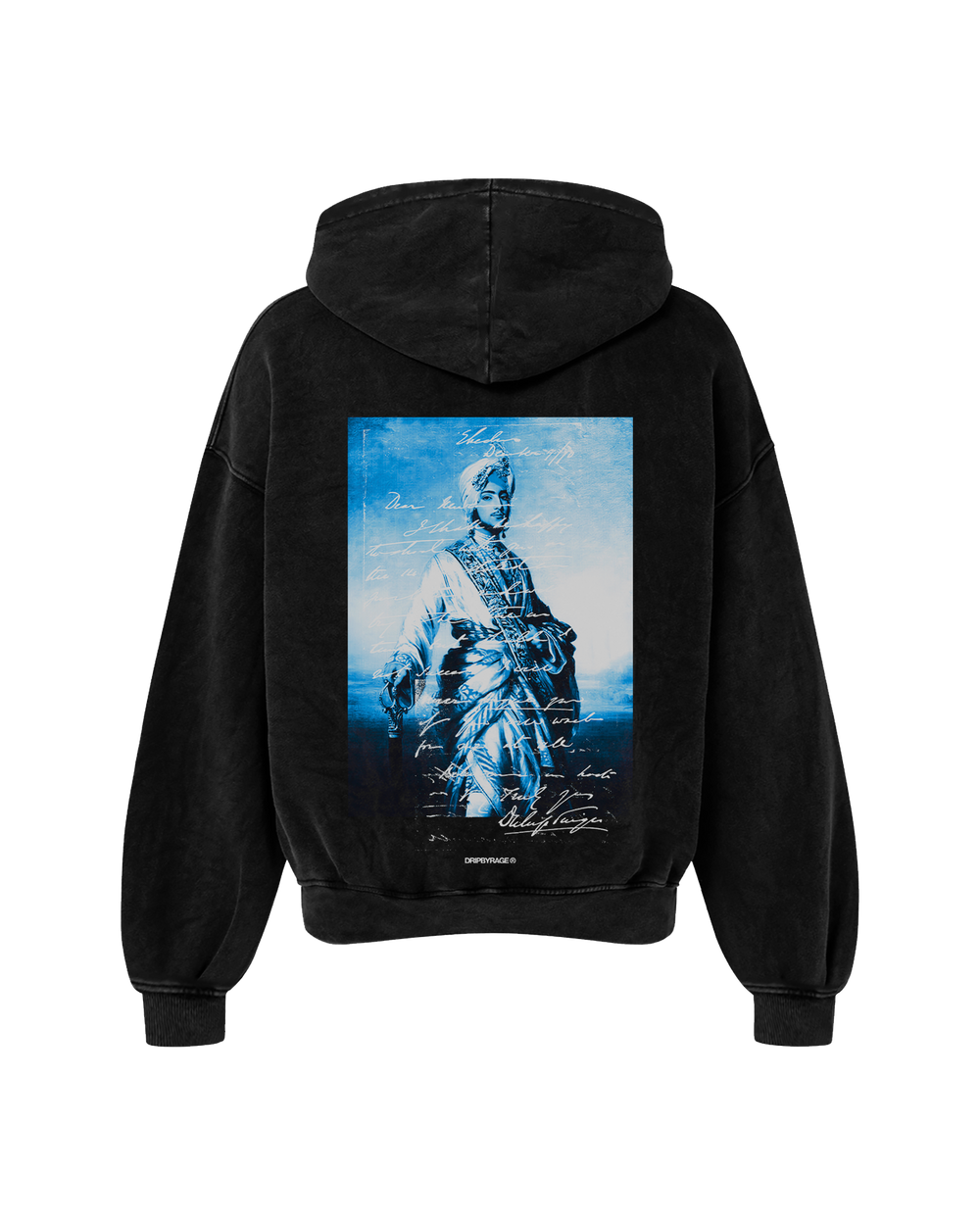 THE LAST KING OVERSIZED FADED HOODIE BLACK