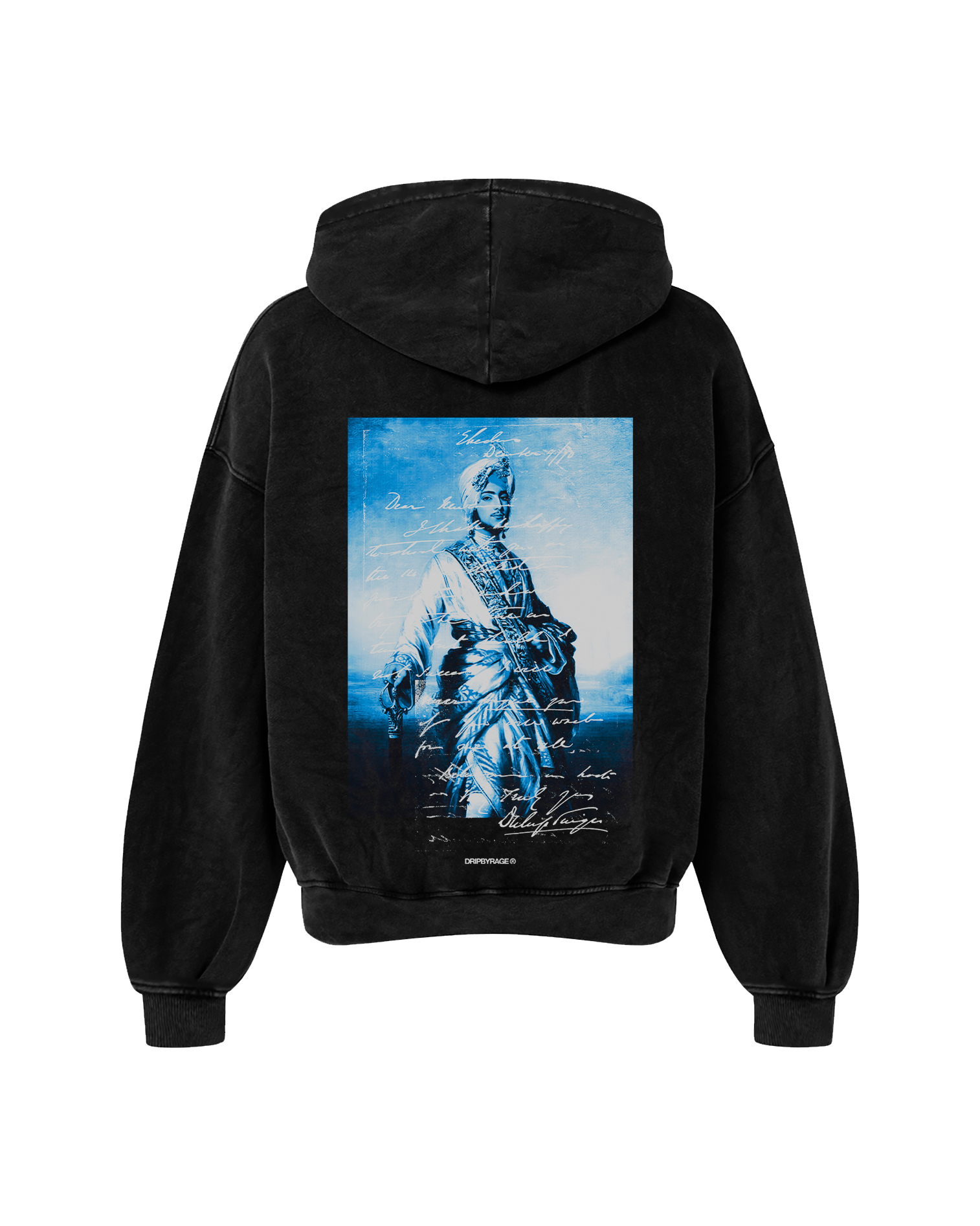 THE LAST KING OVERSIZED FADED HOODIE BLACK