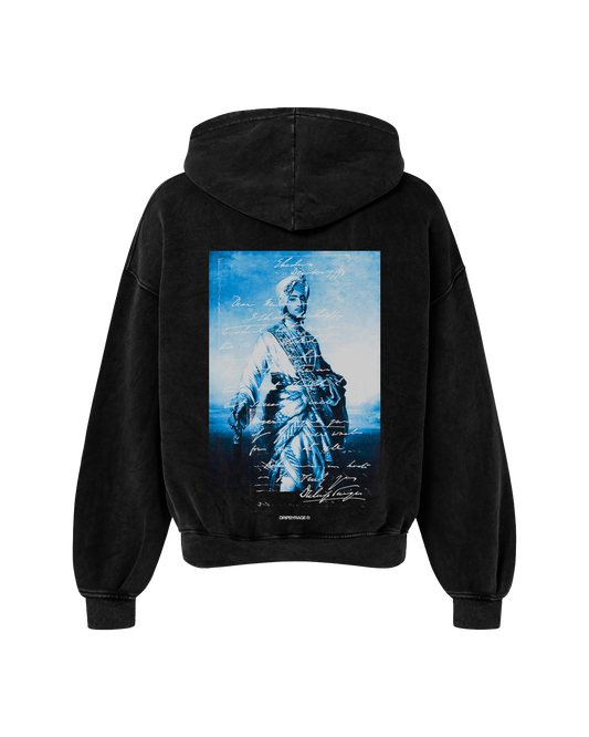 THE LAST KING OVERSIZED FADED HOODIE BLACK