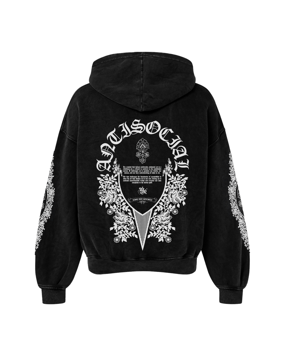 ANTISOCIAL OVERSIZED FADED HOODIE BLACK