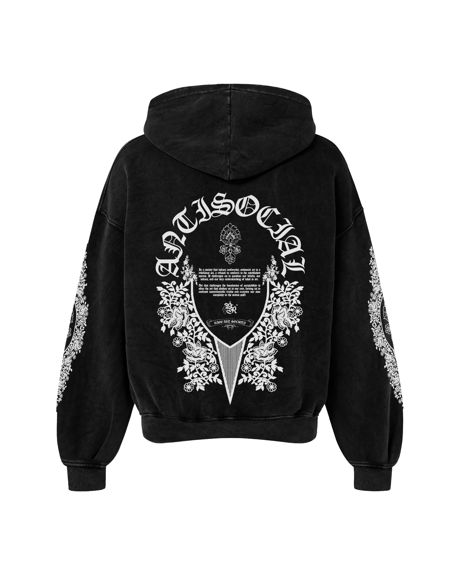 ANTISOCIAL OVERSIZED FADED HOODIE BLACK