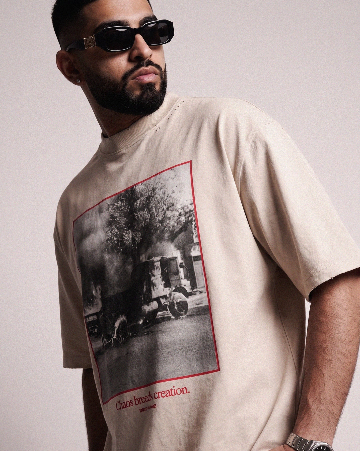 CHAOS OVERSIZED DISTRESSED T-SHIRT Drip by Rage