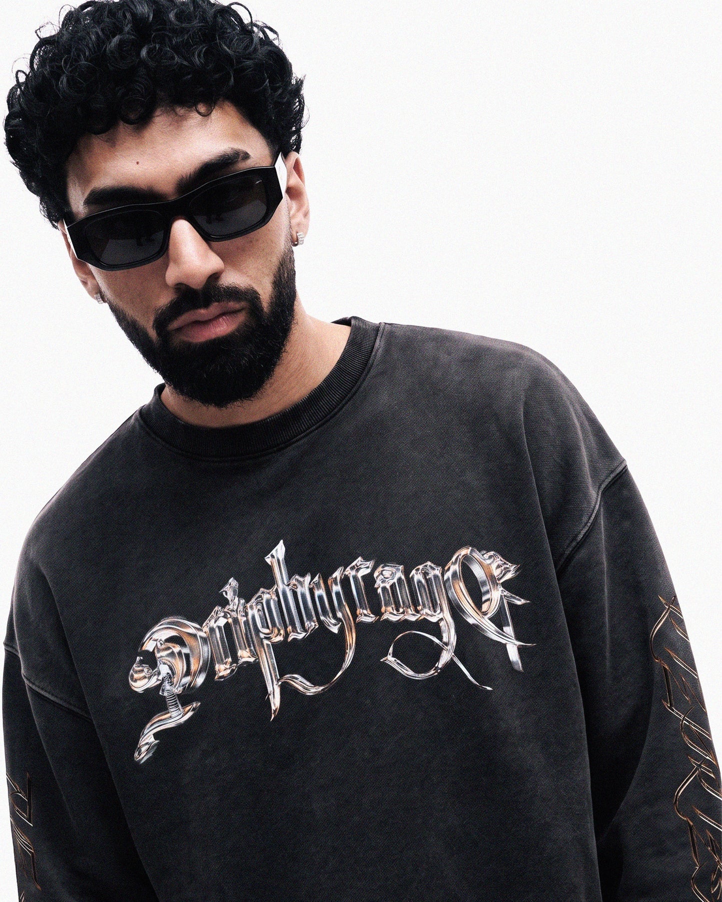 CHROME DRIP OVERSIZED FADED SWEATSHIRT Drip by Rage