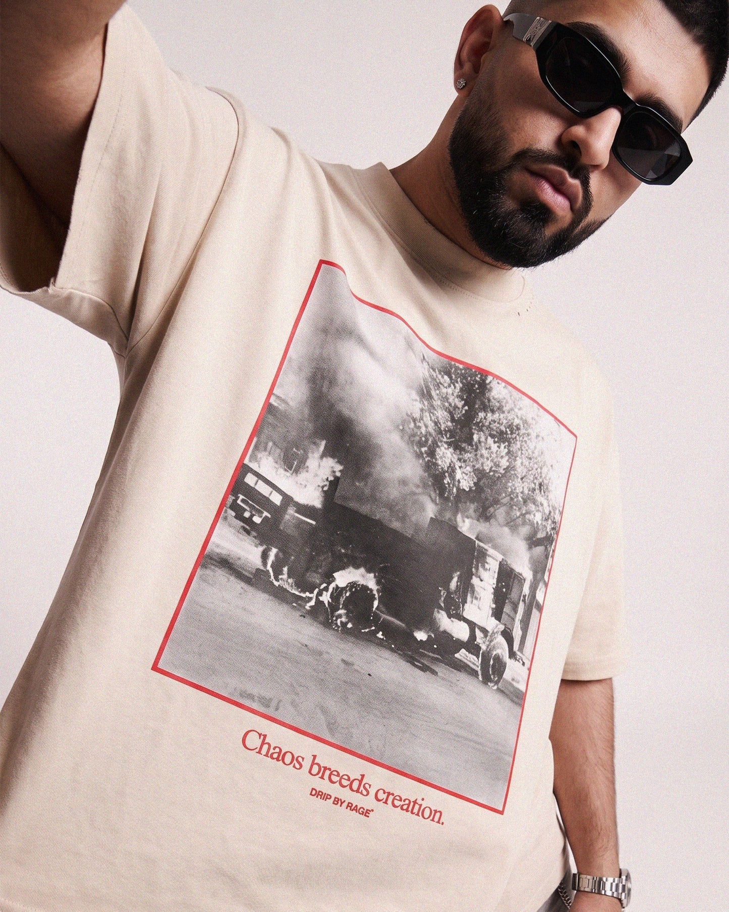 CHAOS OVERSIZED DISTRESSED T-SHIRT Drip by Rage