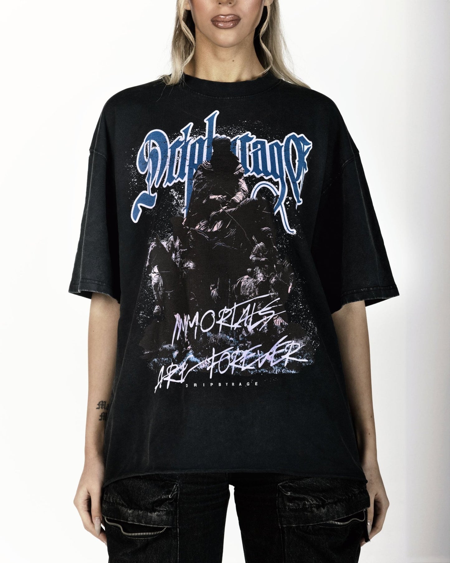 IMMORTALS FOREVER OVERSIZED FADED T-SHIRT - Drip by Rage
