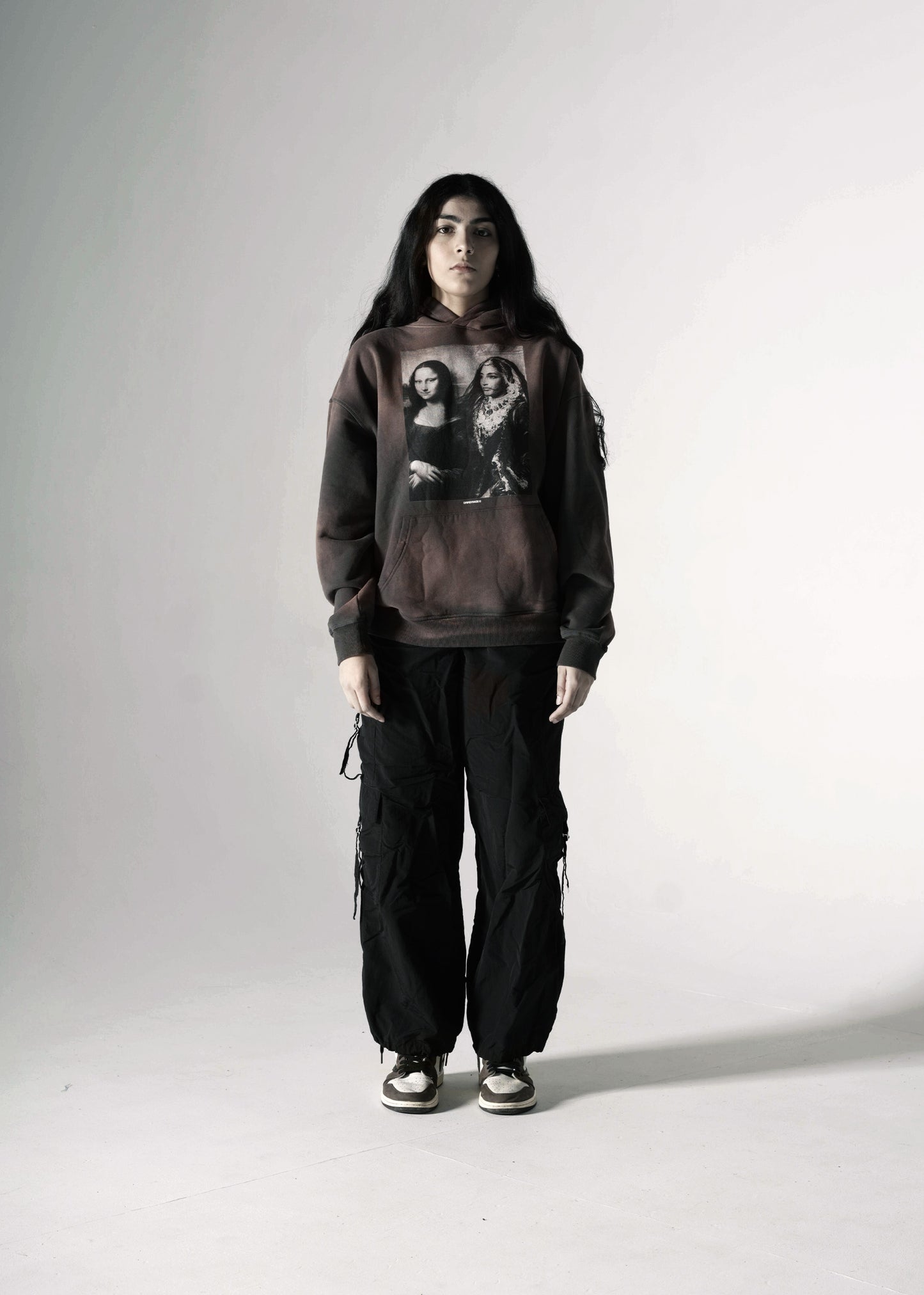 MAHARANI X MONA LISA OVERSIZED PREMIUM FADED HOODIE BURGUNDY