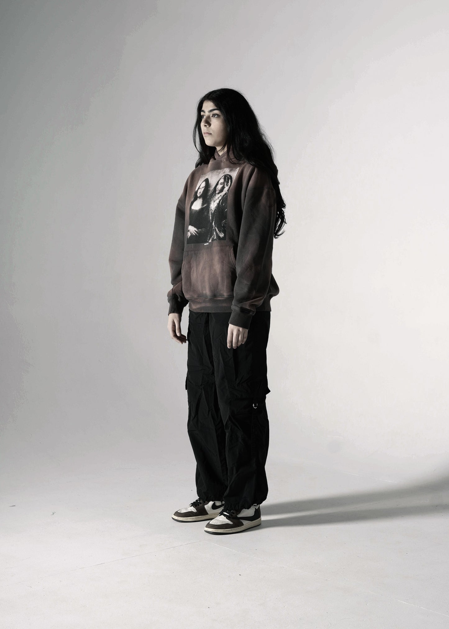 MAHARANI X MONA LISA OVERSIZED PREMIUM FADED HOODIE BURGUNDY