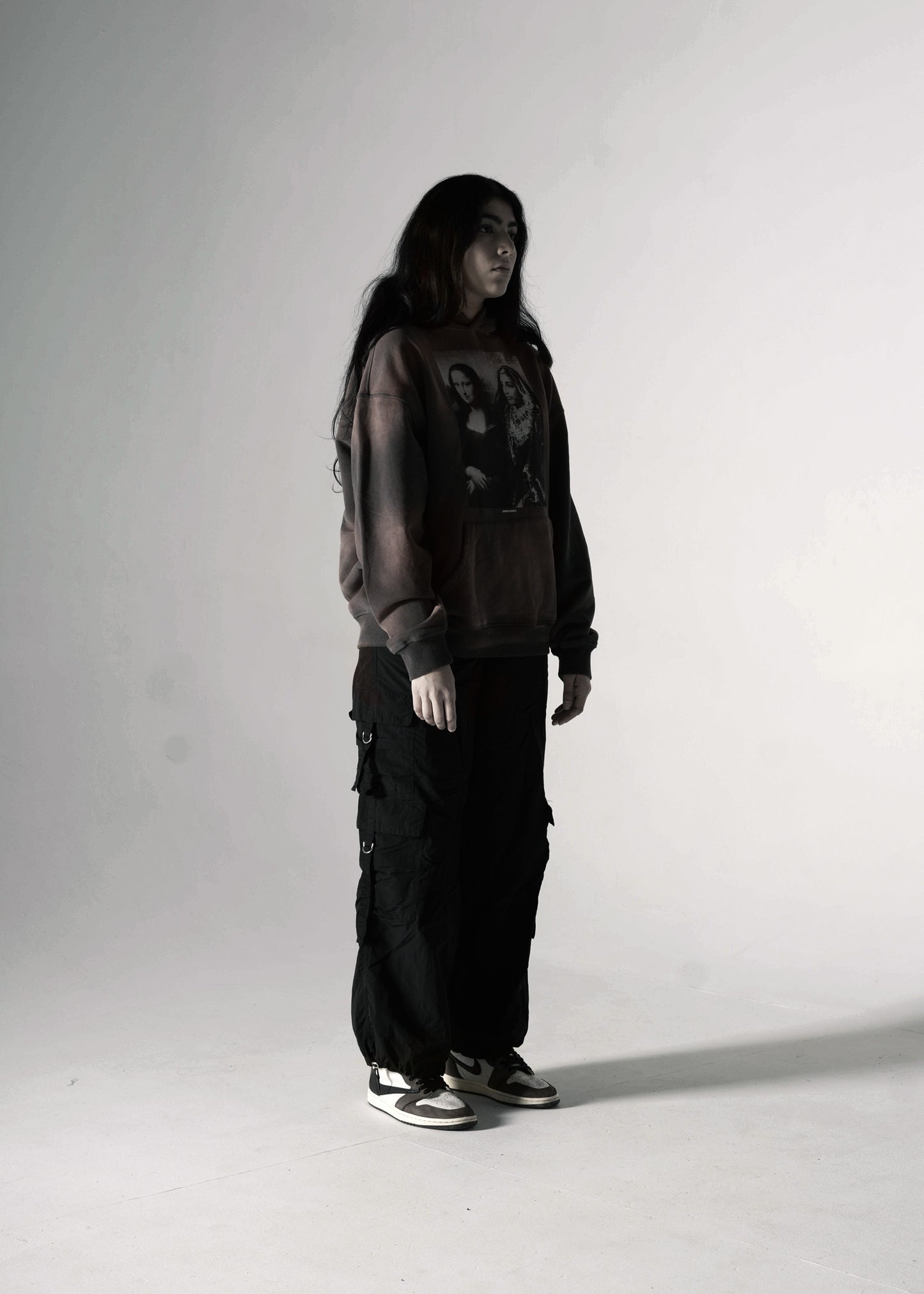 MAHARANI X MONA LISA OVERSIZED PREMIUM FADED HOODIE BURGUNDY