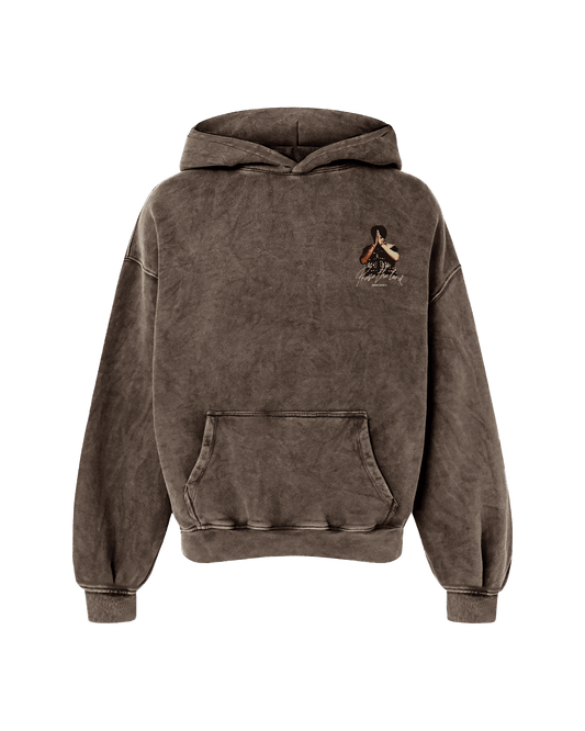 PRAISE THE LORD OVERSIZED WASHED HOODIE BROWN - Drip by Rage
