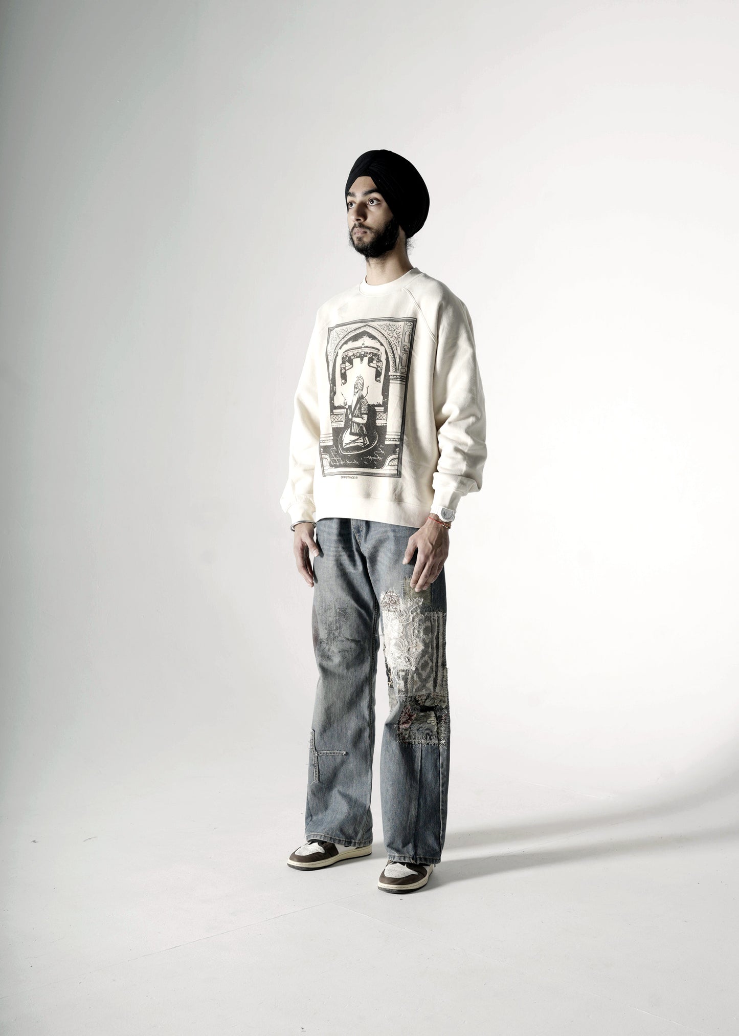 KING'S HEART OVERSIZED FLEECE SWEATSHIRT APRICOT