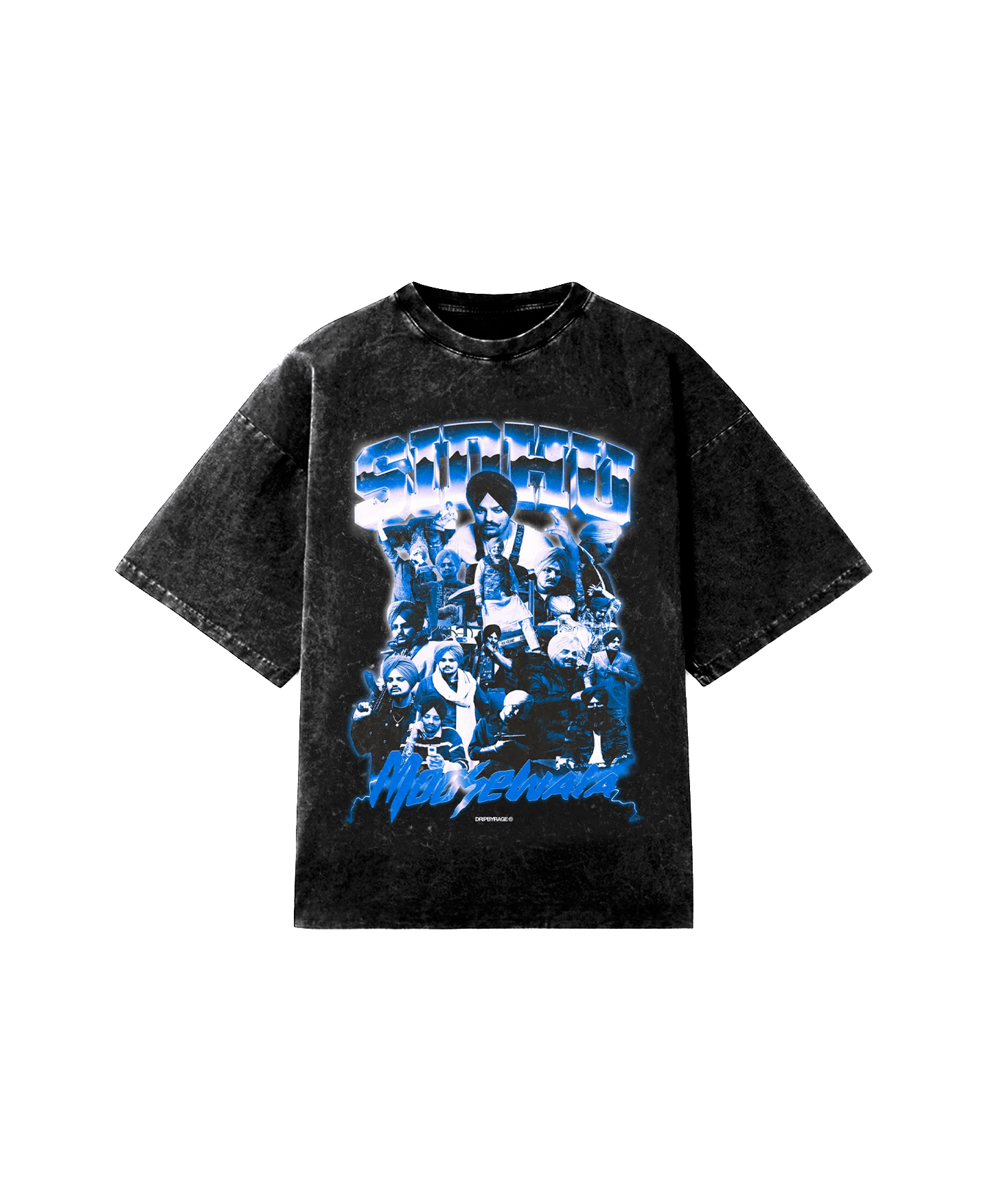 SIDHU VINTAGE OVERSIZED DESTROYED T-SHIRT BLACK - Drip by Rage