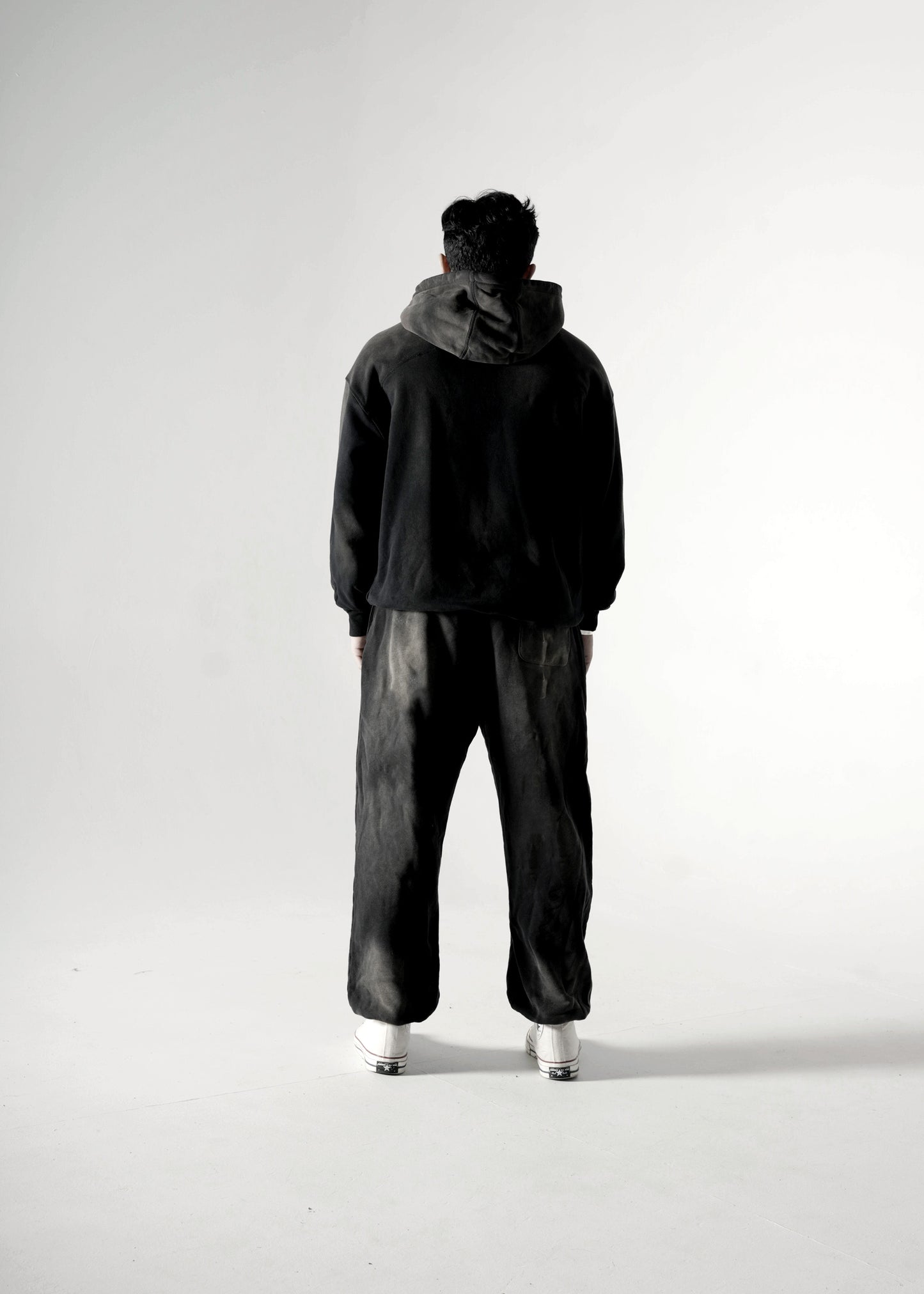 DOABA OVERSIZED PREMIUM FADED HOODIE SMOKED BLACK