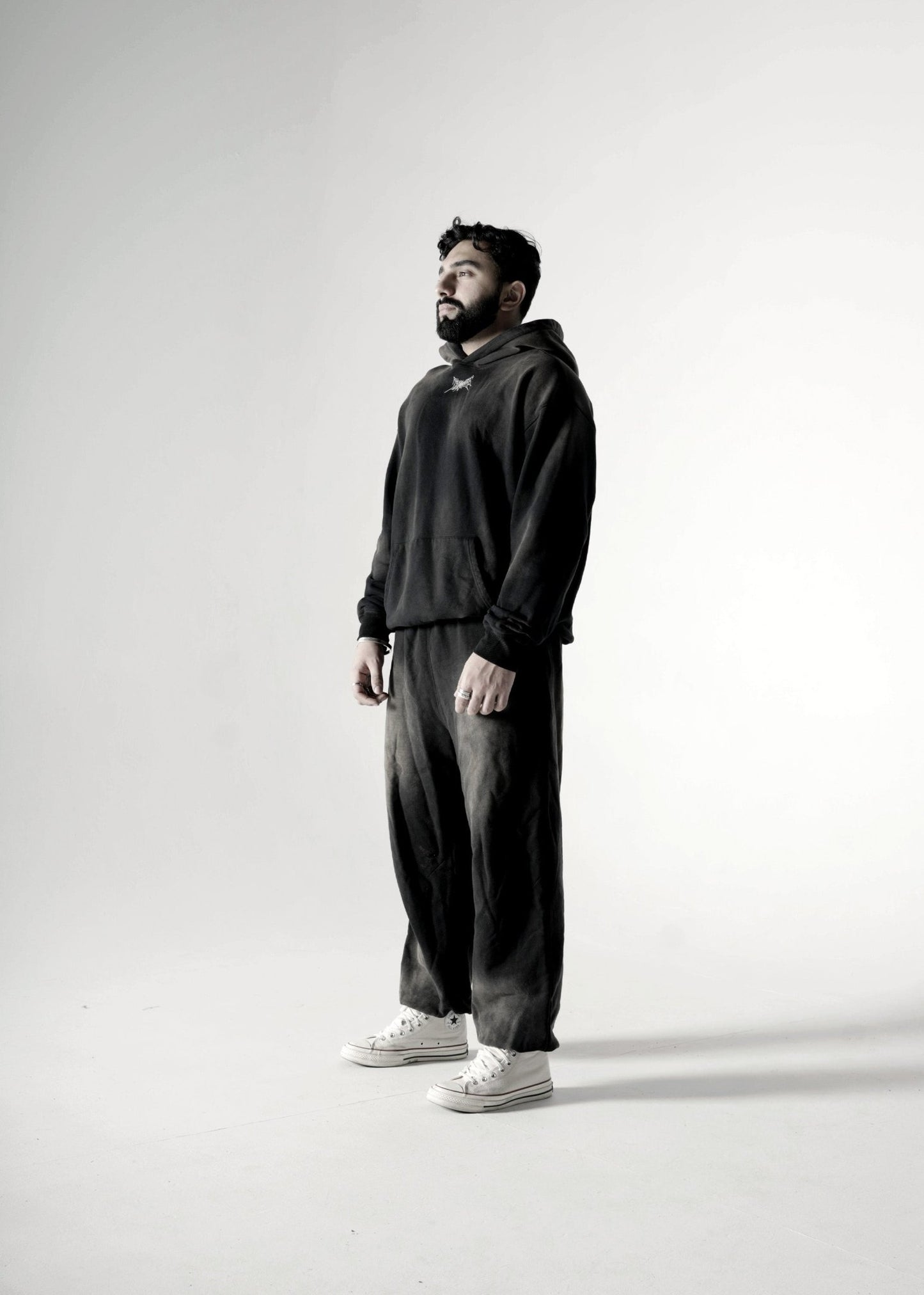 SMOKY BLACK FADED OVERSIZED PREMIUM SWEATPANTS - Drip by Rage
