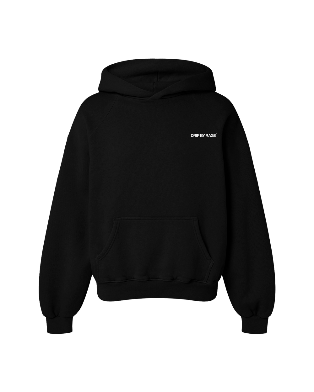 BLACK OVERSIZED FLEECE HOODIE