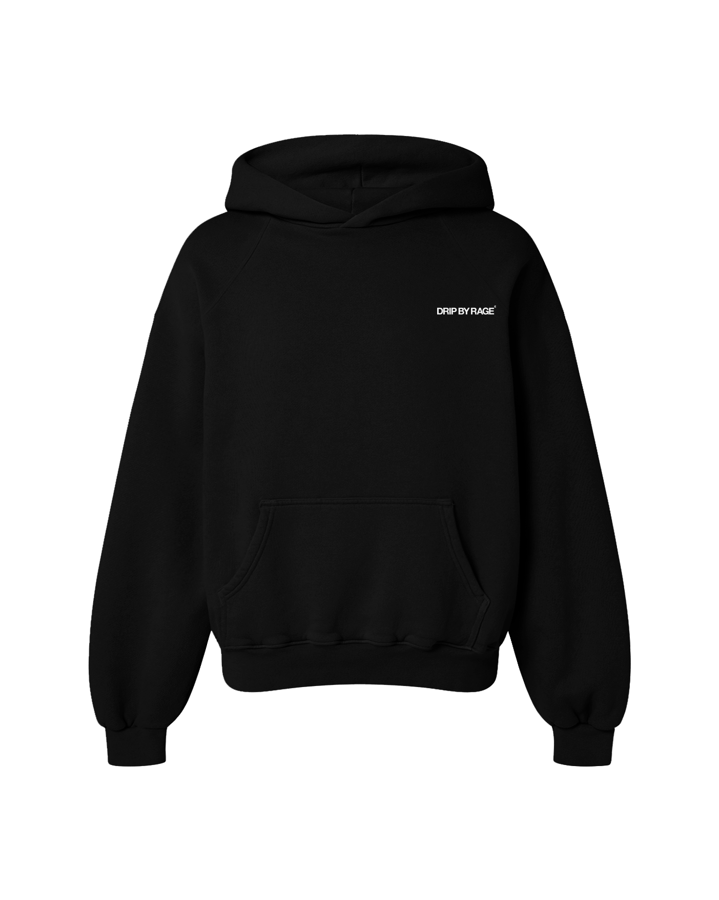 BLACK OVERSIZED FLEECE HOODIE