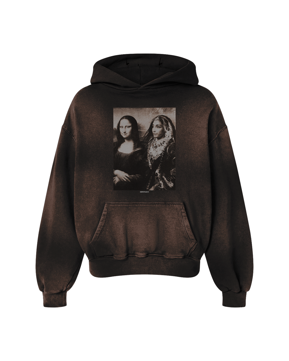 MAHARANI X MONA LISA OVERSIZED PREMIUM FADED HOODIE BURGUNDY