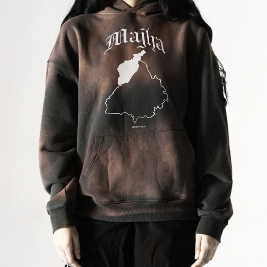 MAJHA OVERSIZED PREMIUM FADED HOODIE VINTAGE BURGUNDY