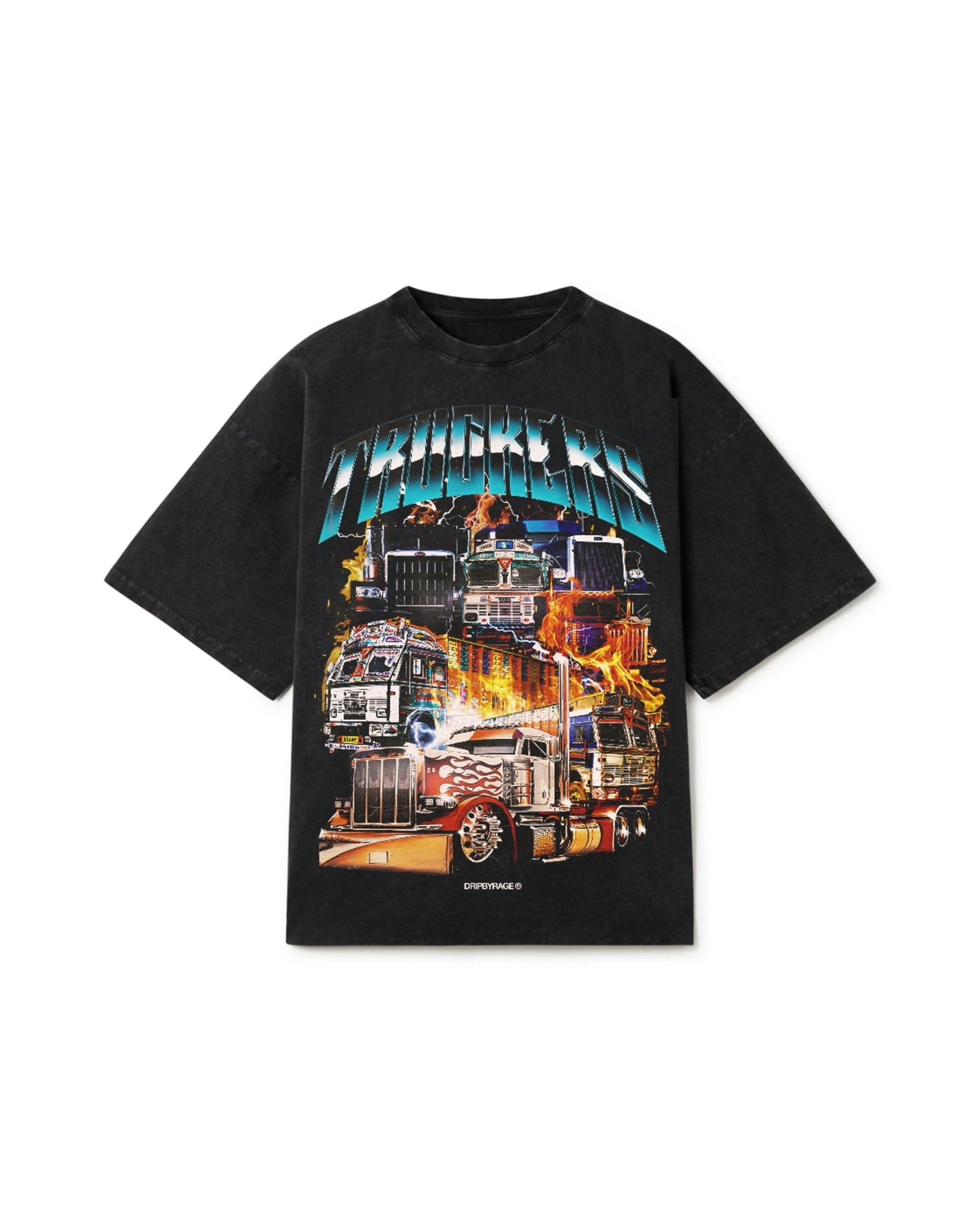 TRUCKERS OVERSIZED FADED T-SHIRT - Drip by Rage