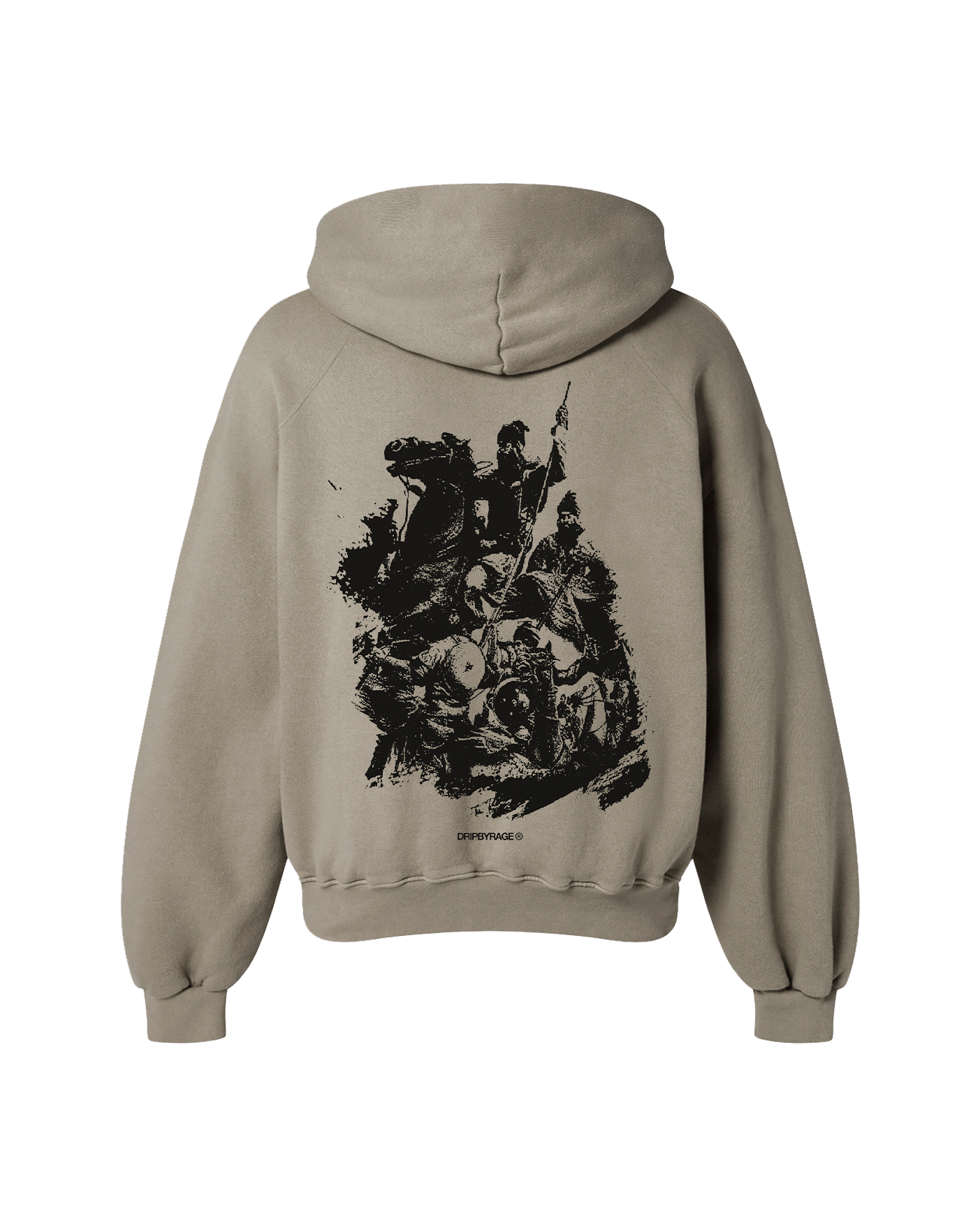WAR OVERSIZED FLEECE HOODIE CAMEL