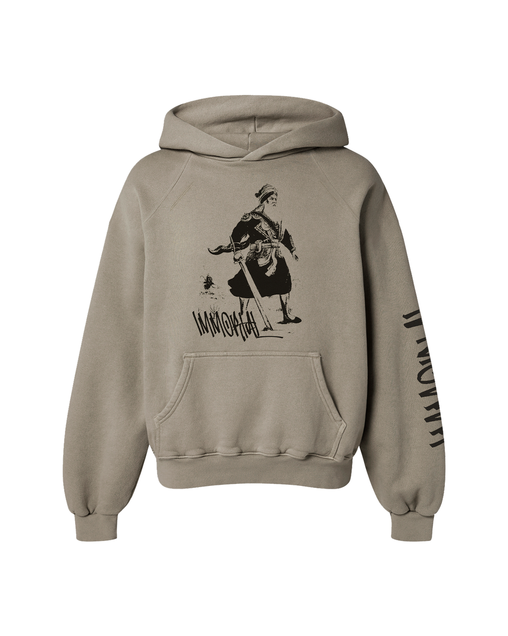 IMMORTAL OVERSIZED FLEECE HOODIE CAMEL