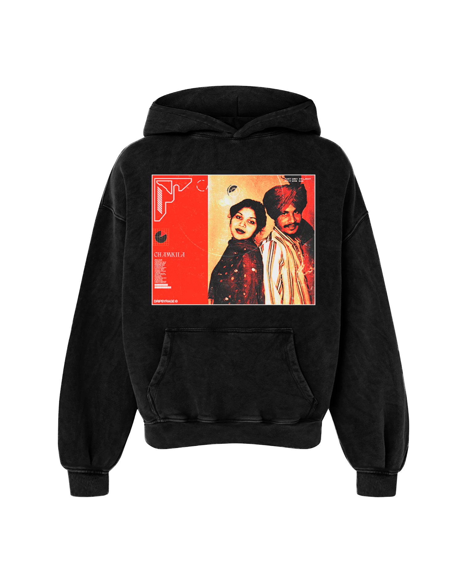 CHAMKILA OVERSIZED FADED HOODIE BLACK