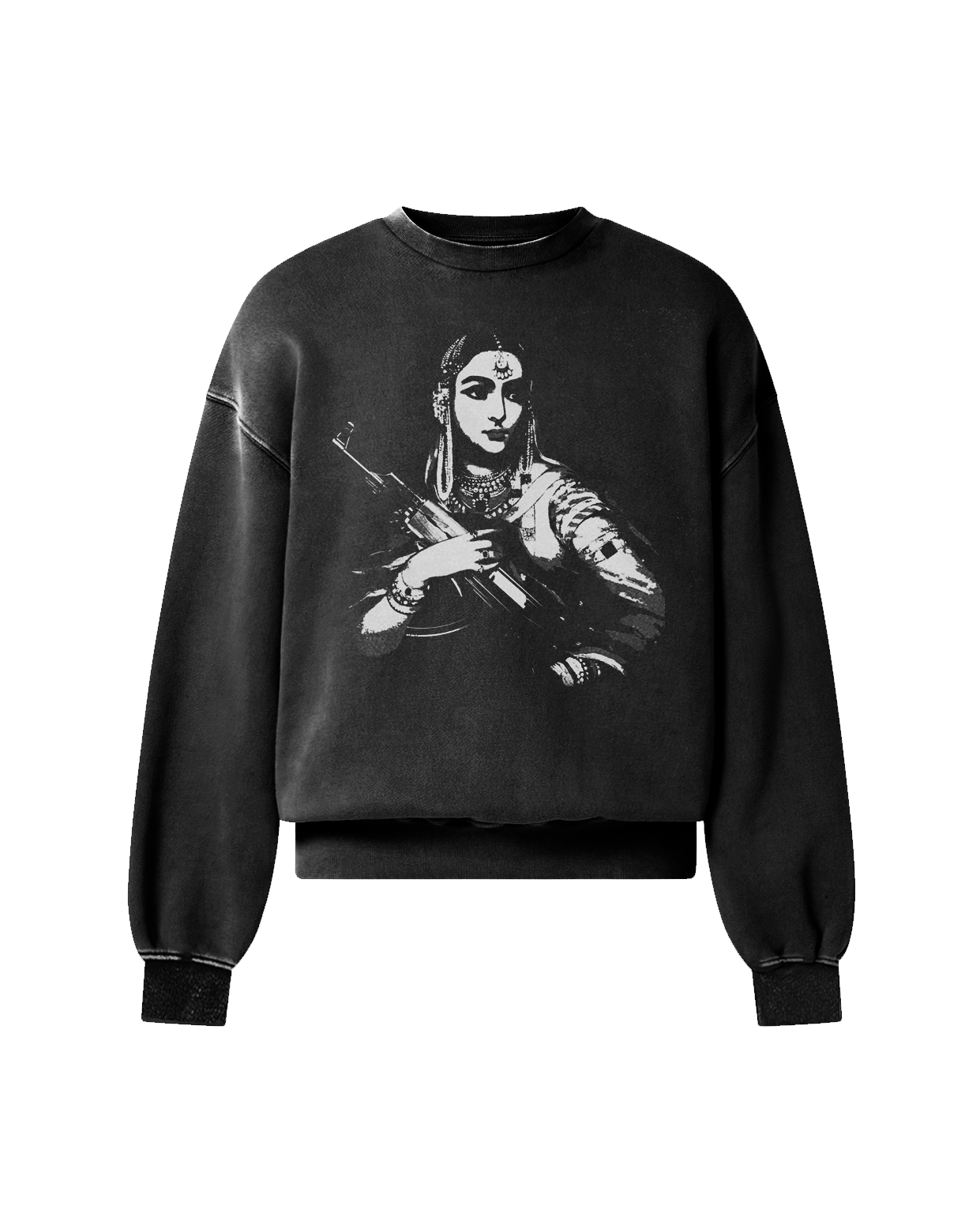 GANGSTER QUEEN OVERSIZED FADED SWEATSHIRT