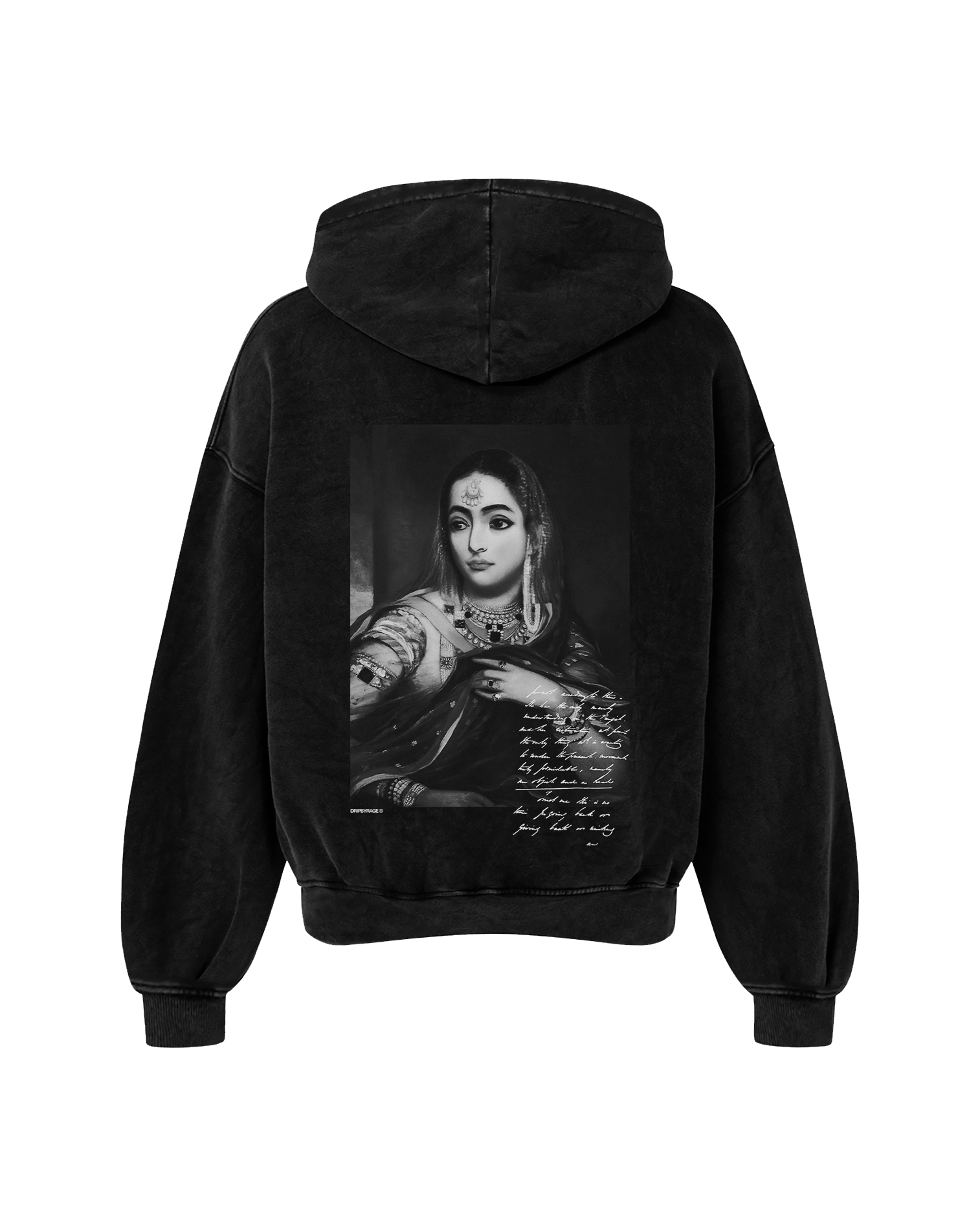 THE LAST QUEEN OVERSIZED FADED HOODIE BLACK
