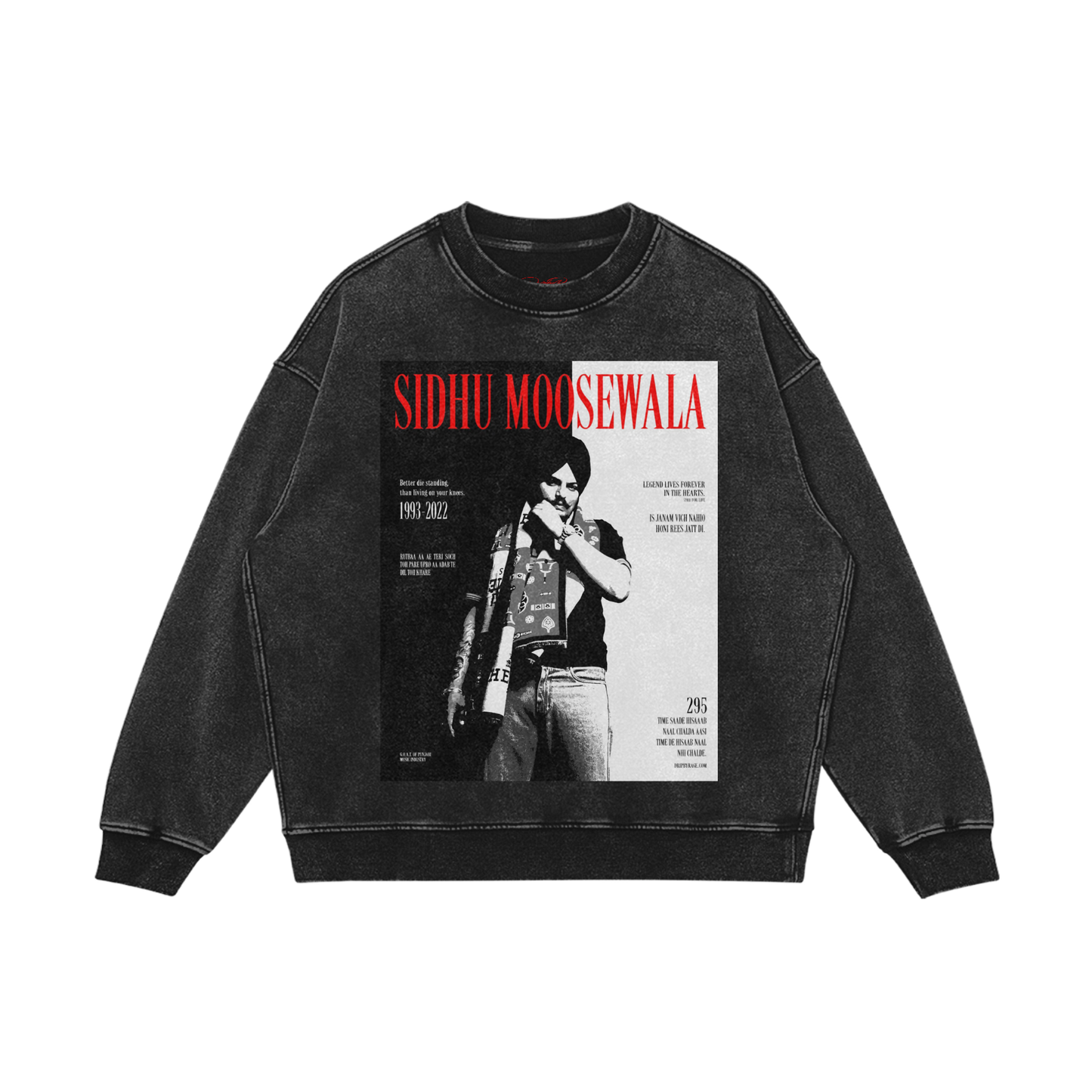 SIDHU X SCARFACE OVERSIZED FADED SWEATSHIRT