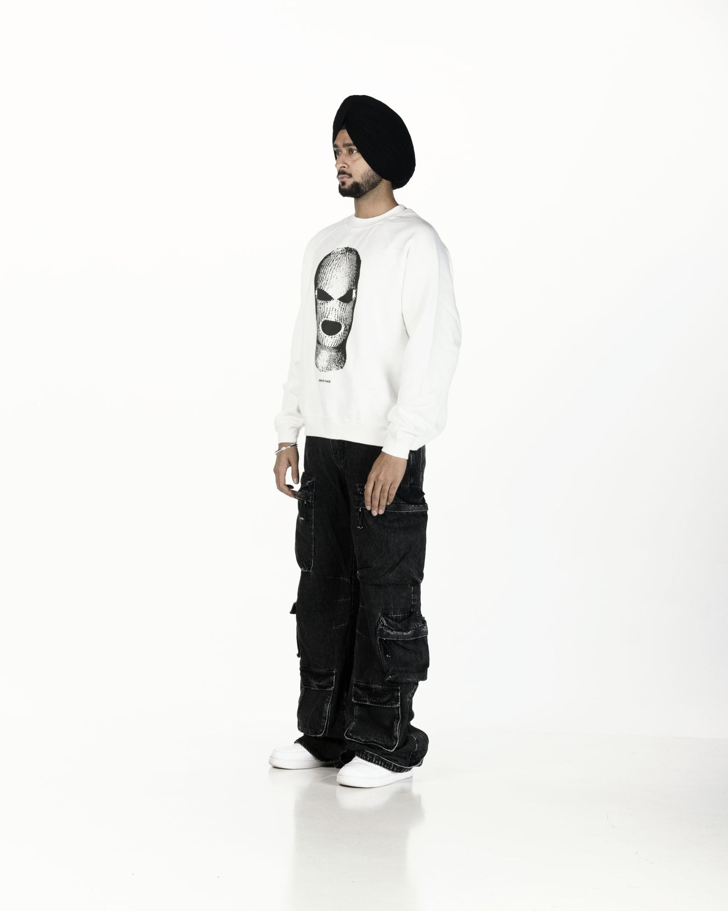 SKI MASK OVERSIZED SWEATSHIRT WHITE