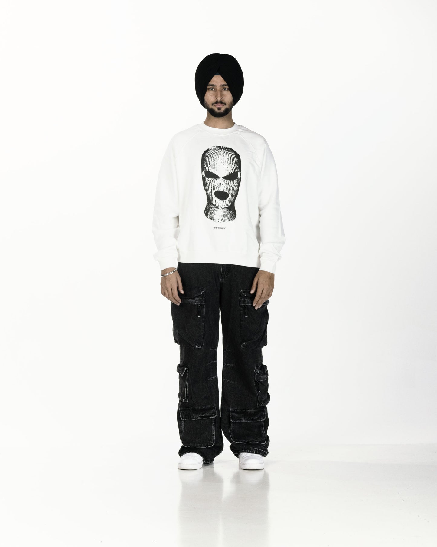 SKI MASK OVERSIZED SWEATSHIRT WHITE