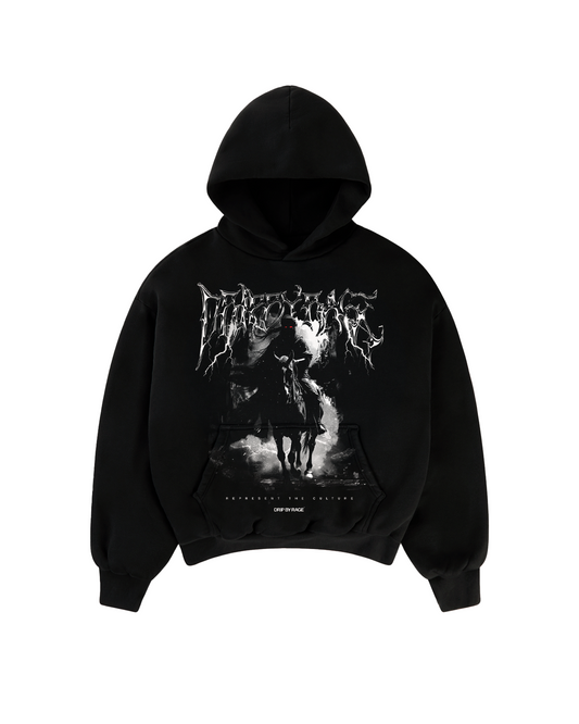 DARK FLAME BIG PRINT BOXY HOODIE