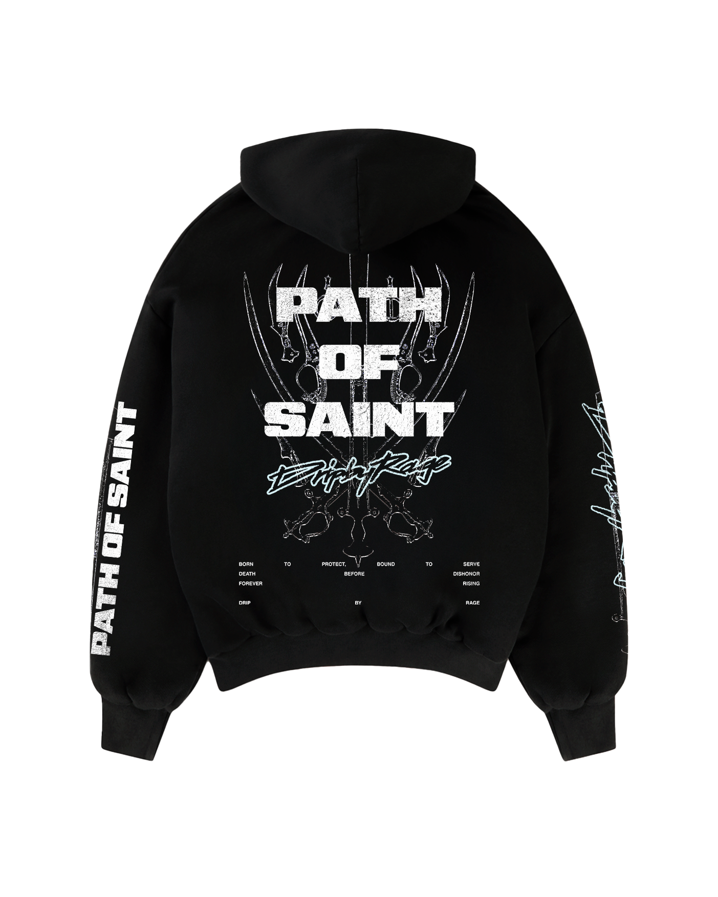 PATH OF SAINT BIG PRINT BOXY HOODIE