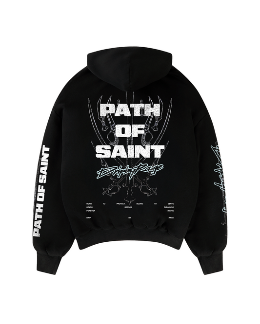 PATH OF SAINT BIG PRINT BOXY HOODIE