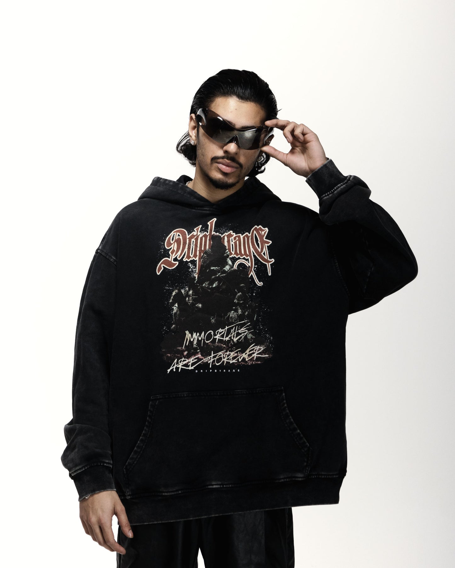 IMMORTALS FOREVER OVERSIZED FADED HOODIE