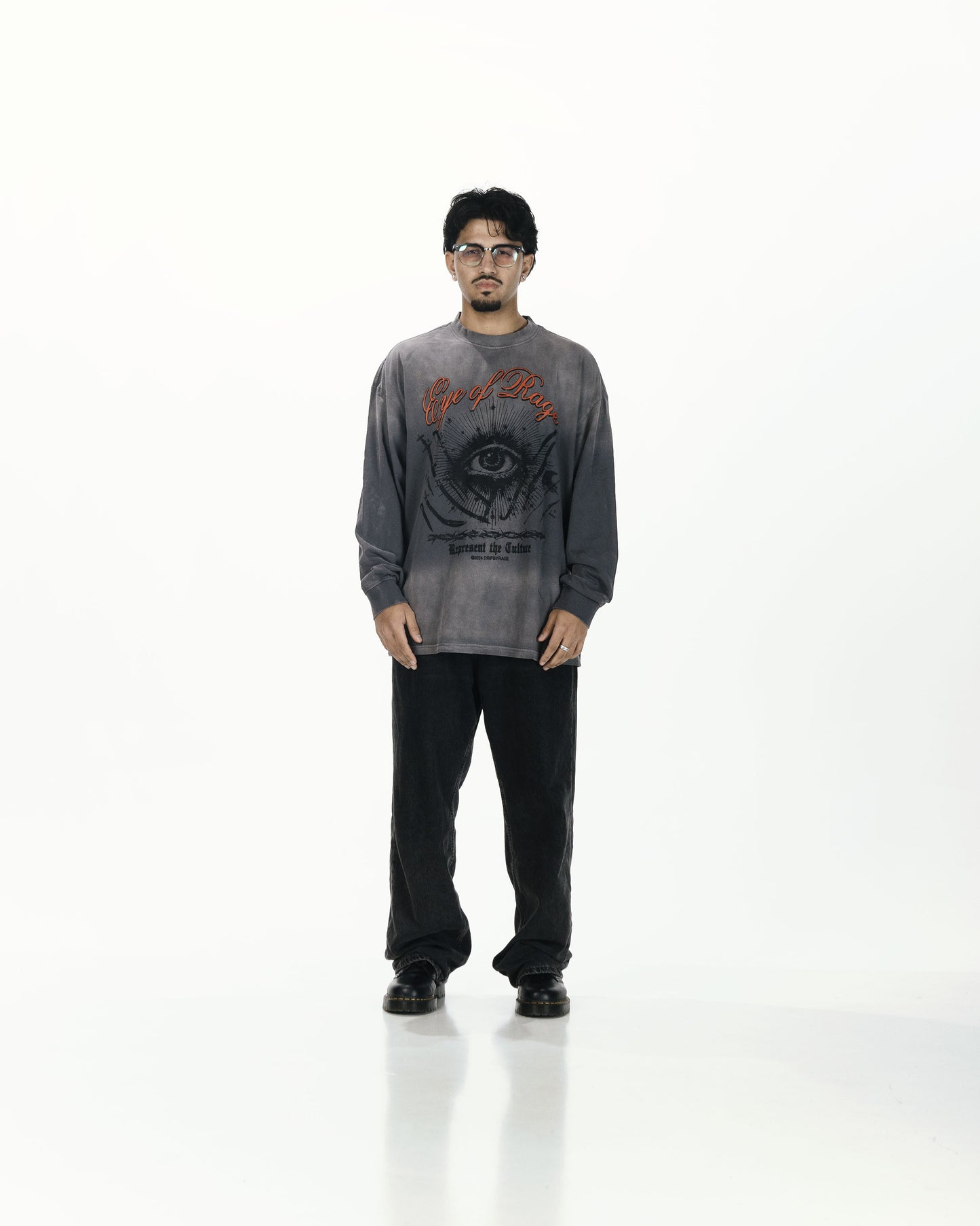 EYE OF RAGE OVERSIZED FADED LONG SLEEVE