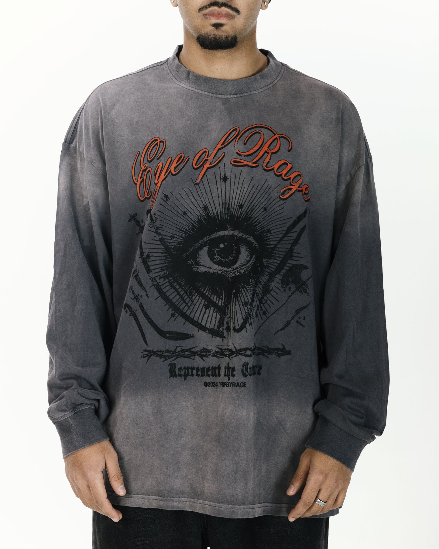 EYE OF RAGE OVERSIZED FADED LONG SLEEVE