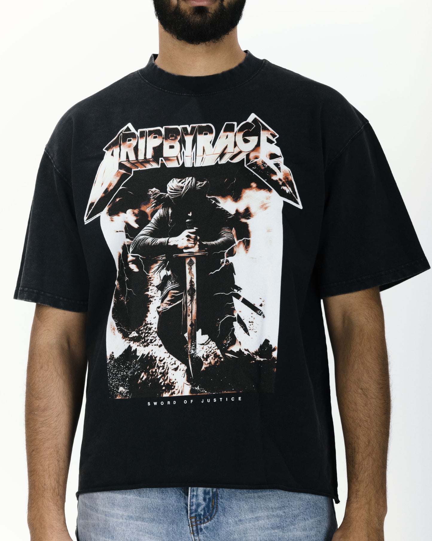 SWORD OF JUSTICE OVERSIZED FADED T-SHIRT